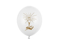Balony z nadrukiem I Komunia Święta - złote - 6 szt.