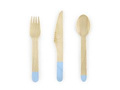 Set of wooden cutlery blue - 18 pieces.