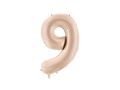 Number 9 Beige Foil Balloon - 72 cm - 1 pc