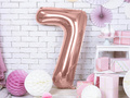 Foil balloon number 7 pink gold - 86 cm - 1 pc.