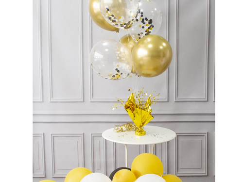 Stick balloon stand with gold decoration - 1 pc.