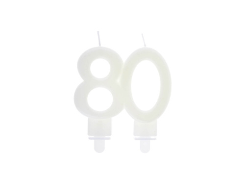 Fluorescent 80th birthday candle - 9 cm - 1 pc.