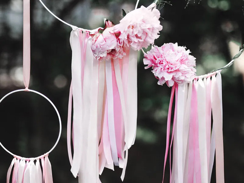 Satin ribbon, light peach, 12 mm / 25 m, 1 pcs.