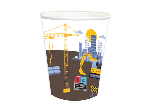 Kubeczki papierowe Budowa - 250 ml - 6 szt.