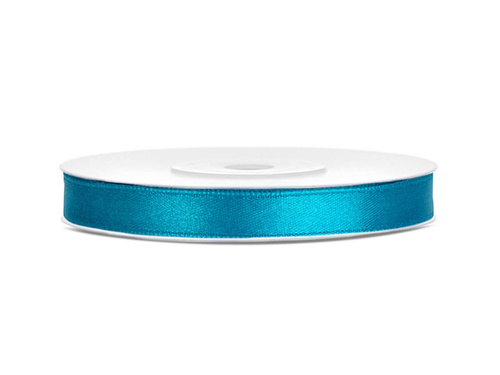 Satin ribbon, turquoise, 6 mm / 25 m, 1 pc.