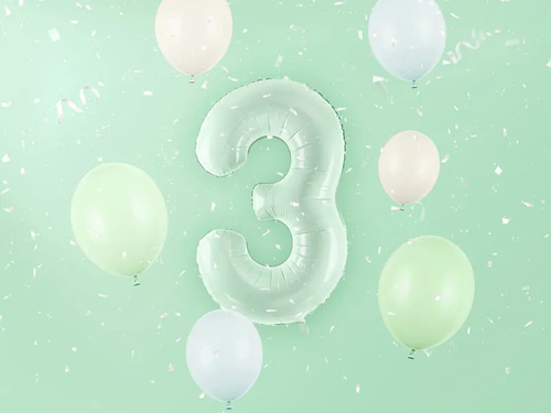 Balon foliowy zielony cyfra 3 - 72 cm - 1 szt.