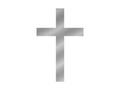 Topper for the side of the cake Silver cross with plexiglass - 1 pc.