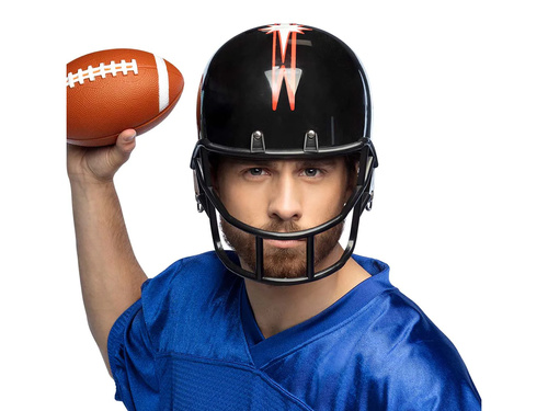 Black football player helmet