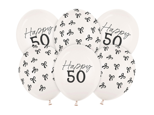 Zestaw balonów lateksowych na pięćdziesiątkę - 30 cm - 6 szt.