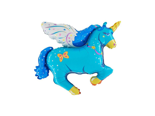 Blue Unicorn Foil Balloon - 118 x 105 cm - 1 pc