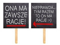 Foto rekwizyty Ona ma zawsze rację - 2 szt.