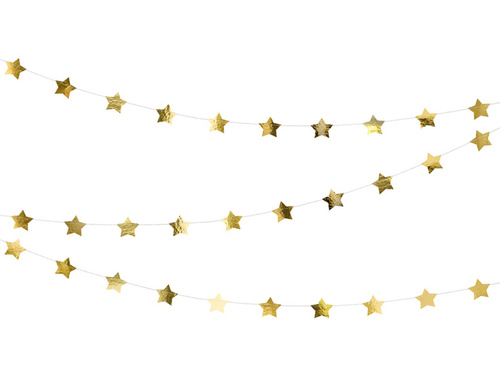 Banner garland Stars of gold - 360 cm - 1 pcs.