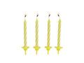 Birthday candles - yellow - 24 pcs 12 bases
