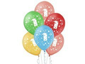 Latex balloons with the number one 1 - mix - 30 cm - 5 pcs.