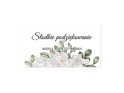 Naklejki personalizowane na pudełka na ciasto z kwiatami - 30 szt.