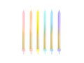 Świeczki urodzinowe złoto-tęczowe - 12,5 cm - 6 szt.