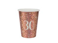 Thirtieth birthday cups 30 Sparkling pink gold - 270 ml - 10 pcs.