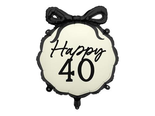 Foil balloon with bow Happy "40" - 47,5 x 45 cm - 1 pc.