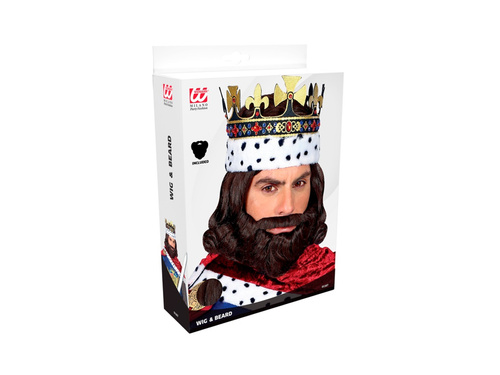Peruka średniowiecznego króla z brodą
