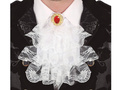 Biały żabot z broszką - 1 szt.