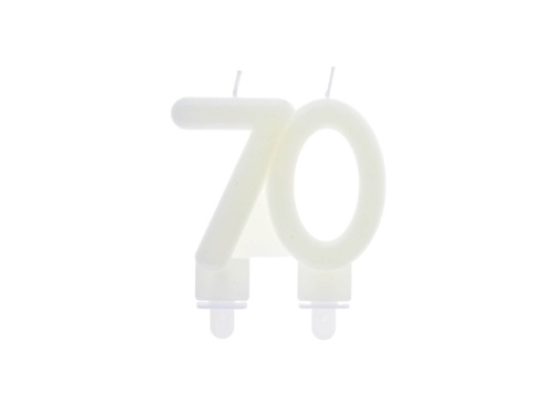 Fluorescent 70th birthday candle - 9 cm - 1 pc.