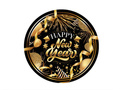Plates New Year's Eve, black - 23 cm - 6 pcs.