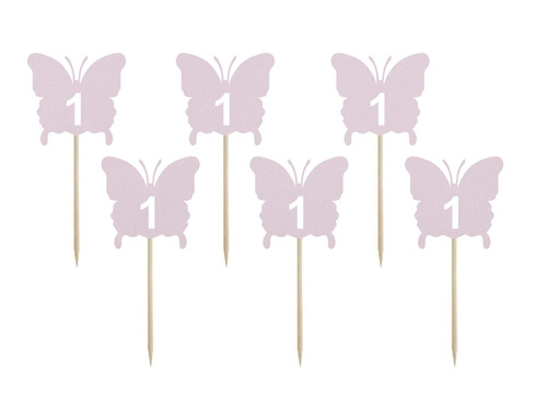 Butterfly cake picks with 1 - 6 pcs.