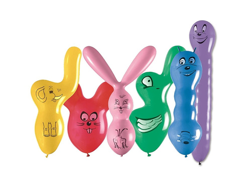 Balloons animal shapes - large 50 - 70 cm - mix of colors and shapes - 25 pcs.