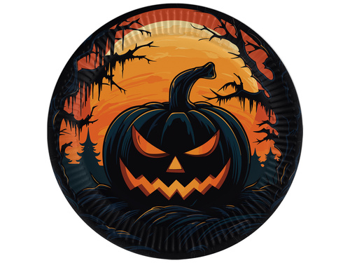 Halloween plates Dark Pumpkin - 18 cm - 6 pcs.