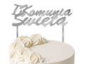 Silver mirrored plexiglass topper for IHS I Communion cake