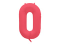 Balon foliowy cyfra 0 neonowy czerwony - 86 cm - 1 szt.