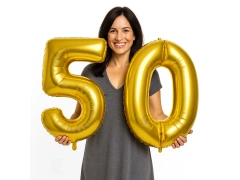Balony foliowe cyfra 50 złote - 86 cm - 2 szt.