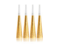 Birthday trumpets horn gold holographic - 4 pcs.