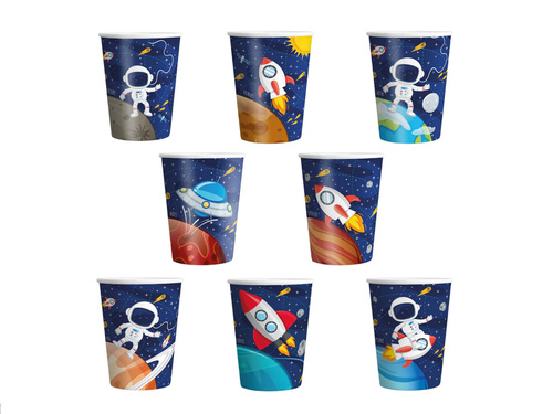 Paper cups Planets - 220 ml - 8 pcs.