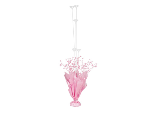 Stick balloon stand with decoration pink - 1 pc.
