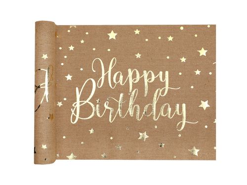Happy Birthday kraft runner - 28 cm x 3 m - 1 pcs.