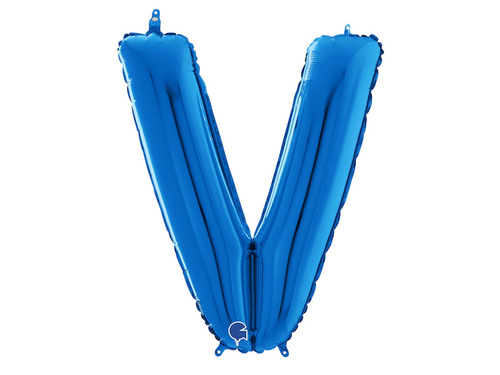 SuperShape Letter "V" Blue Foil Balloon - 66 cm - 1 pc
