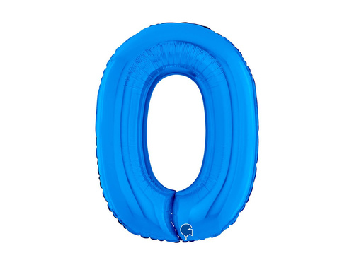 Balon foliowy cyfra 0 niebieski - 26" - 1 szt.