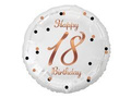 Eighteenth birthday party foil balloon with rose gold print - 46 cm - 1 pc.
