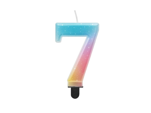 Pastel ombre number candle - 7 - seven