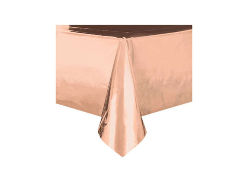 Metallic tablecloth rose gold - 137 x 274 cm - 1 pcs.