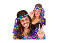 Opaska hipisowa niebieska Groovy Bubbles lata 70
