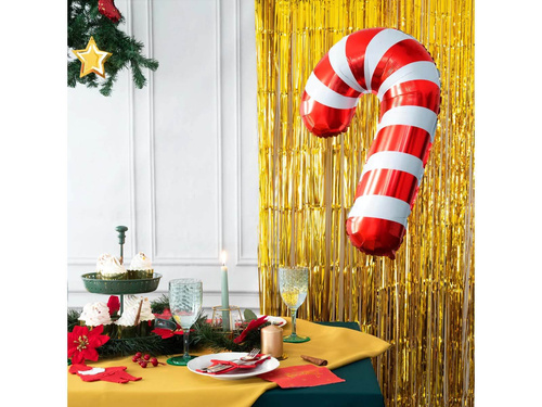 Balon foliowy Cukrowa Laska czerwona - 74 x 54 cm - 1 szt.