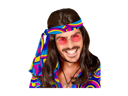 Opaska hipisowa niebieska Groovy Bubbles lata 70