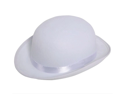 White felt bowin hat