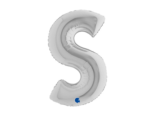 Balon foliowy literka S srebrny - 40" - 1 szt.