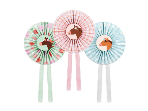 Decorative rosettes Horses - 3 pcs