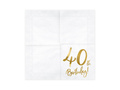 Fortieth birthday napkins - 33cm - 20 pcs.