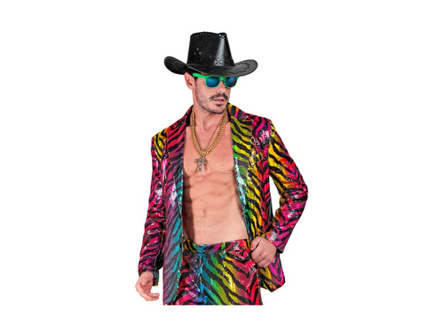 Imprezowa marynarka Party Fashion - tęczowy motyw tygrysa