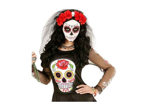 Sznurkowa bransoletka z 7 kolorowymi czaszkami